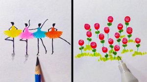 Легкая техника Рисования для детей. Идеи для Рисования для начинающих