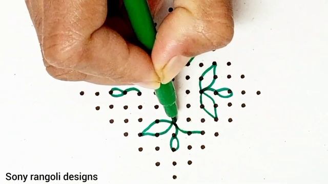 13-1 dots Simple Rangoli art design/Easy rangoli/muggulu designs/kolam designs/Sony rangoli designs смотреть онлайн