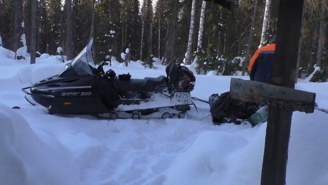 Хариус. Снегоход варяг. Коми. Таежная речка. смотреть онлайн