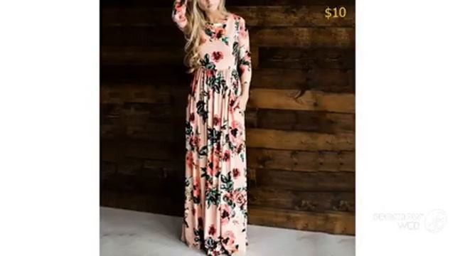 Одежда с AliExpress. Длинное платье свободного кроя больших размеров с цветочным принтом смотреть онлайн