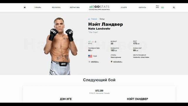 Дэн Иге vs Нейт Ландвер прогноз на бой / UFC 289 / Нейт сможет? смотреть онлайн