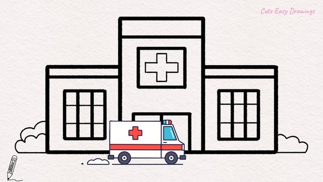 How to Draw a Hospital, Easy Drawing смотреть онлайн