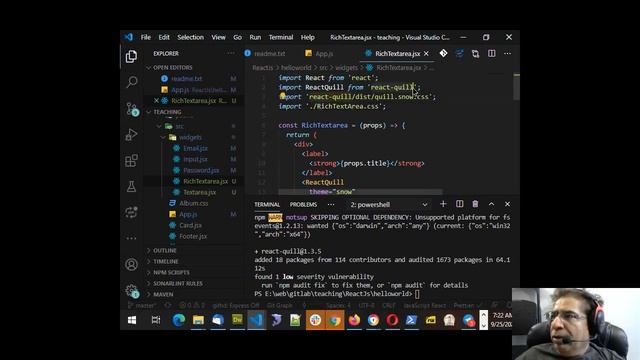 Reactjs Textarea RichTextArea Select day 5 (25th-sept-2020) смотреть онлайн