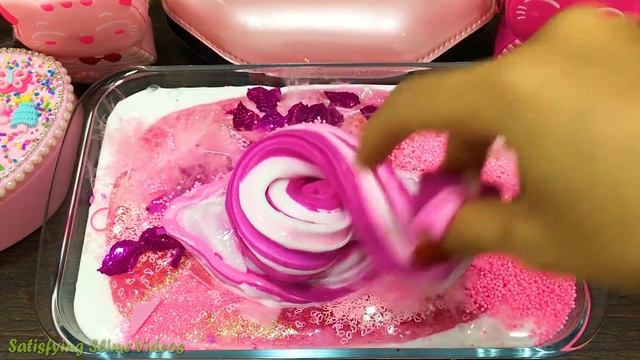 PINK HEART Slime | Mixing Random Things into GLOSSY Slime | Satisfying Slime, ASMR Slime #671 смотреть онлайн