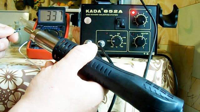 Градуировка рабочих температур фена на паяльной станции Kada-852A. смотреть онлайн