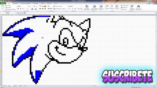 Una Figura de Sonic Hegedhog Pixel Art Minecraft Excel : #20 смотреть онлайн