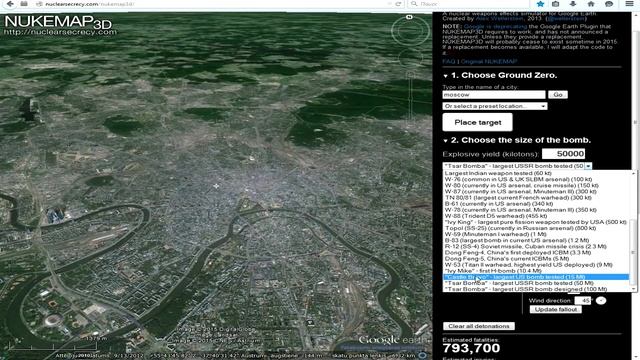 NukeMap 3D - Cимулятор Ядерной Войны - Симулятор Бомб смотреть онлайн