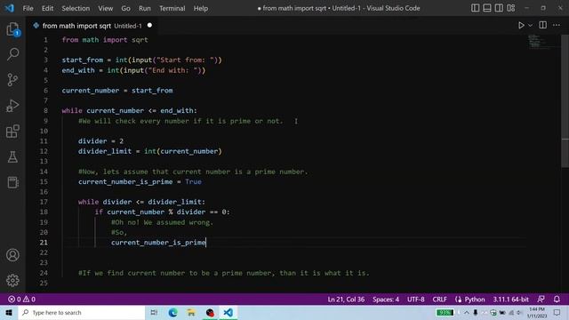 Prime number in python смотреть онлайн