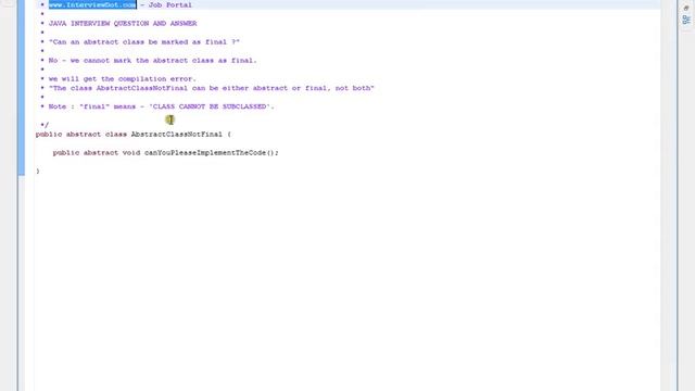 Java Interview Can I make abstract class as final смотреть онлайн