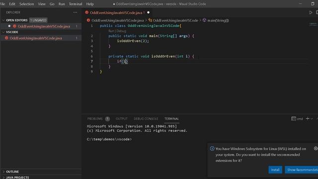 Java-VSCode: odd or even number смотреть онлайн
