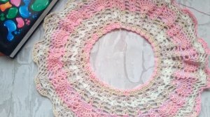 Круглая кокетка из Alize Diva крючком. Узор Ананасы крючком. Знакомлюсь с новой для себя пряжи.