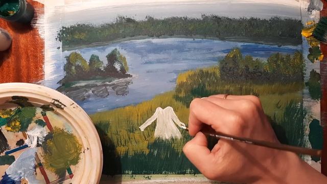 Рисуем по шагам. Девочка на реке смотреть онлайн