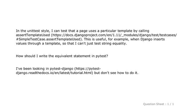 Django : How to assert django uses certain template in pytest смотреть онлайн