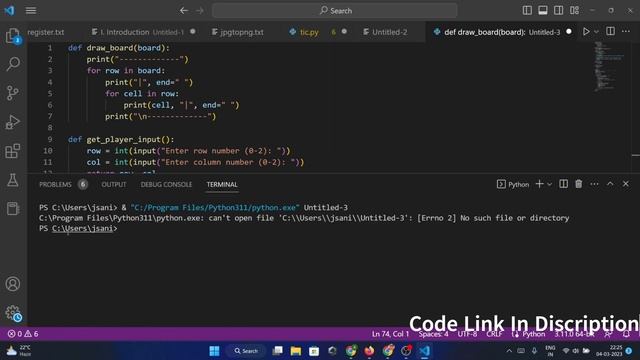 How to Create a Tic Tac Toe Game in Python with code and algorithm смотреть онлайн