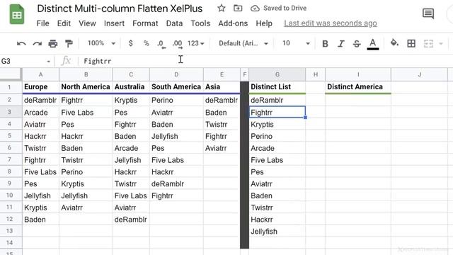 How to Get a UNIQUE List from Many Columns Using FLATTEN in Google Sheets смотреть онлайн