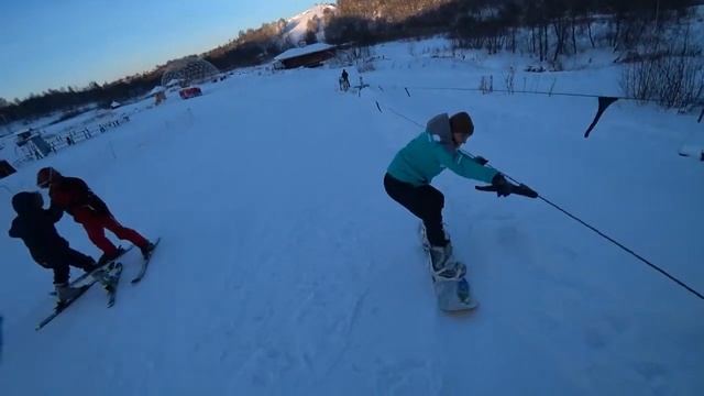 Парк Яхрома. Первые спуски на сноуборде. Тест Sony HDR-AS300