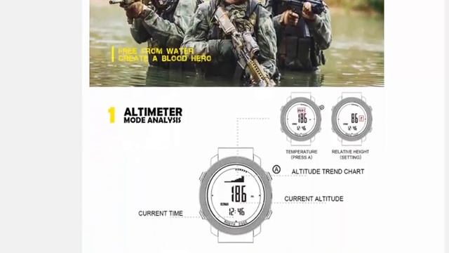 Мужские спортивные цифровые часы NORTH EDGE, военные, водонепроницаемые. смотреть онлайн