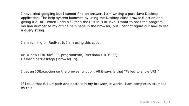 HTML : Setting a query string from Java's Desktop.getDesktop().browse(URI uri); смотреть онлайн