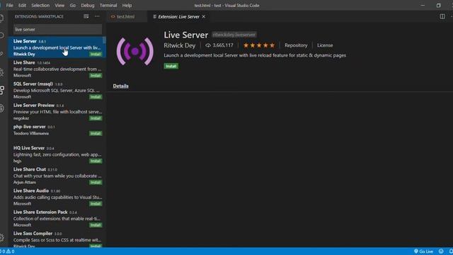 Visual Studio Code live server extension смотреть онлайн