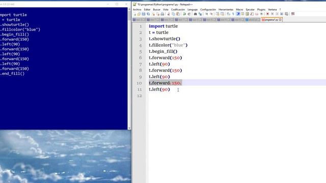 Turtle Python 5 - Relleno de Figuras y cargar scrip desde consola смотреть онлайн