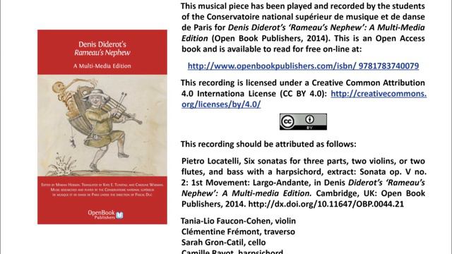 Pietro Locatelli, Six Sonatas For Three Parts, Two Violins, Or Two Flutes, And Bass [...], Extract
