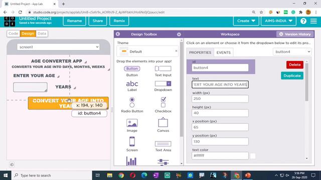 CODING FOR KIDS | PART 03 | AGE CONVERTER APP | AIMS-INDIA смотреть онлайн