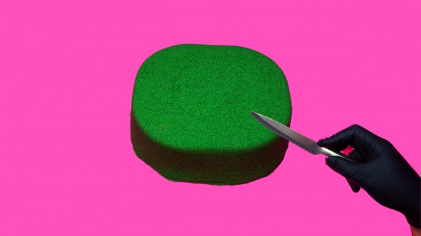 Антистресс видео. Режу кинетический песок.