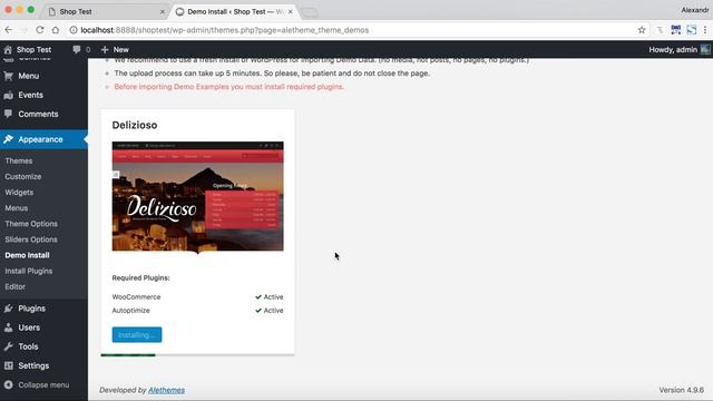 Delizioso WordPress Theme Demo Import Example смотреть онлайн