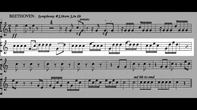 ORCHESTRAL EXCERPT for FRENCH HORN 25: Beethoven. Symphony 3. смотреть онлайн