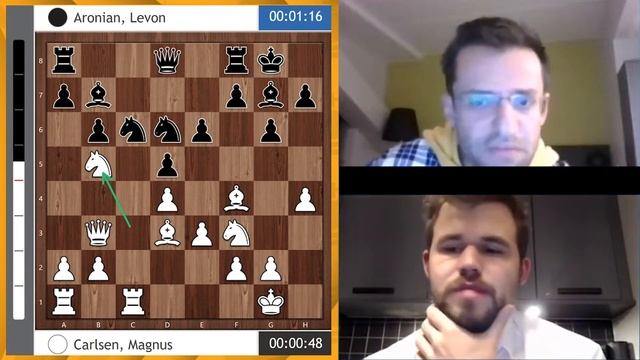 Levon Aronian GRINDS OUT Magnus Carlsen in complicated game [Synced Commentary - Game 1] смотреть онлайн