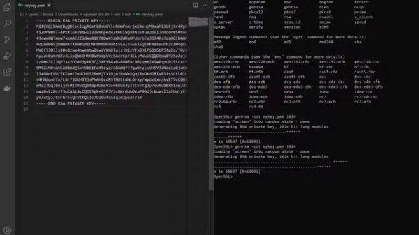 Generate public private key in Windows 10 using openssl