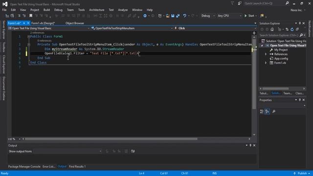 Open Text File Using OpenFileDialog in Visual Basic .NET смотреть онлайн