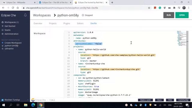 Eclipse Che SaaS Integrated Development Environment IDE смотреть онлайн