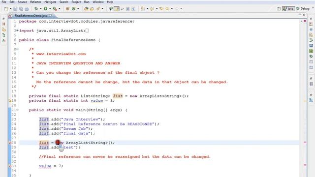 CAN WE REASSIGN A FINAL VARIABLE IN JAVA DEMO смотреть онлайн