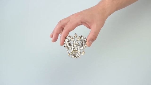 Герб России, Двуглавый Орёл, металлизация под золото, 6.5х7.5см смотреть онлайн