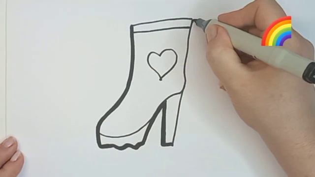 Как легко нарисовать?? ОБУВЬ. Рисунки и раскраски для детей./Mari rainbow coloring #drawing смотреть онлайн