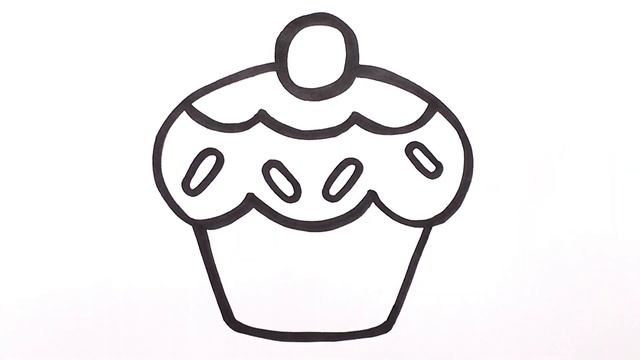 Как нарисовать ПИРОЖНОЕ / рисунок раскраска ПИРОЖНОЕ для детей / Раскраски малышам смотреть онлайн