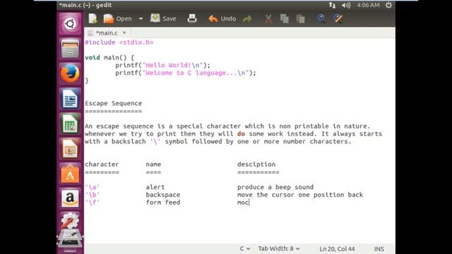 How to use escape sequence in C смотреть онлайн