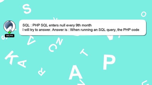 SQL : PHP SQL enters null every 9th month смотреть онлайн