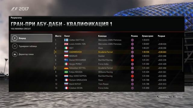 F1 2017 Кооператив Абу-Даби Феррари Мастер(90%) 501 Gaming, Zaremba, Minardi смотреть онлайн