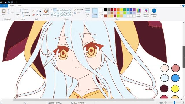 Draw Shiro (No Game No Life) on MS Paint [Speedpaint] смотреть онлайн