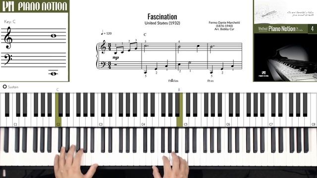 Fascination - Fermo Dante Marchetti (Sheet Music - Piano Solo Tutorial - Piano Notion Method Book 4 смотреть онлайн