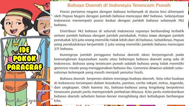 Ide Pokok Paragraf dan Informasi Suatu Bacaan | Cerita Bahasa Daerah di Indonesia Terancam Punah смотреть онлайн