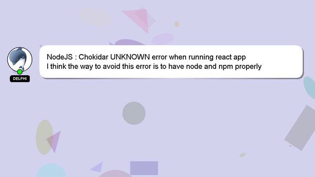 NodeJS : Chokidar UNKNOWN error when running react app смотреть онлайн