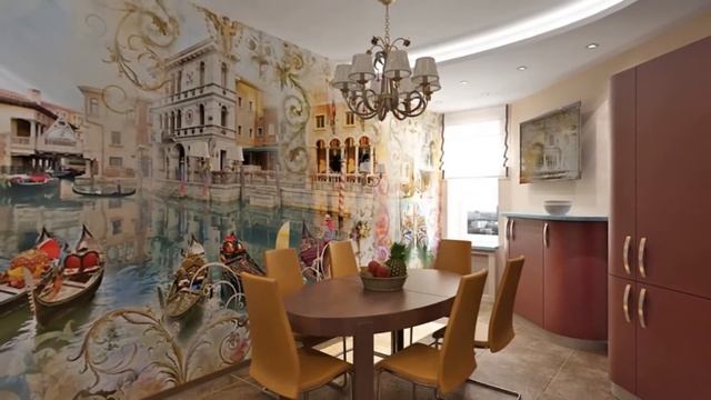 Фотообои в Интерьере Кухни - 2018 / Photo wallpapers in the Kitchen interior / Fototapeten смотреть онлайн