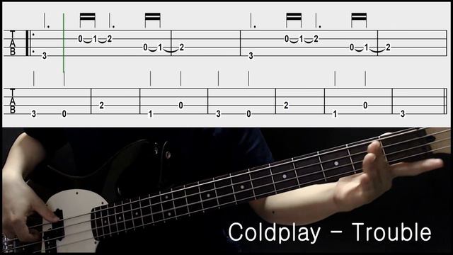Coldplay - Trouble (Bass cover with tabs 104) смотреть онлайн