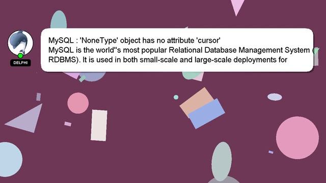 MySQL : 'NoneType' object has no attribute 'cursor' смотреть онлайн