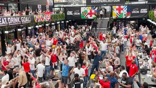 England Fans Sing Robbie Williams 'Angels' At Croydon Box Park