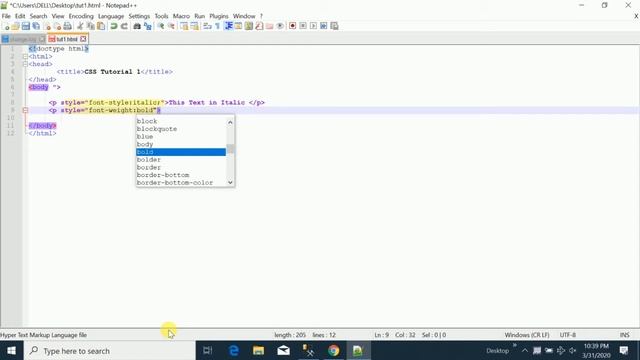 How to make a text BOld,italic and Underline in CSS |Basics of CSS|Learn HTML and CSS| CSS Tutorial смотреть онлайн