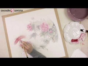 Онлайн-курс китайской живописи ГУНБИ "Гибискус и Карпы Кои"